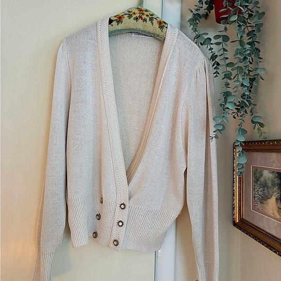 1980’s Marks & Spencer Made in UK Cardigan with Gold Buttons vintage - Picture 1 of 13